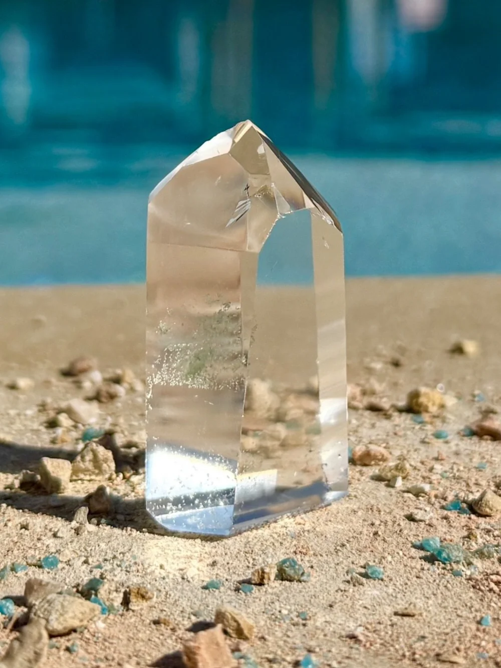 Russian High Polished Clear Quartz Tower Point Crystal
